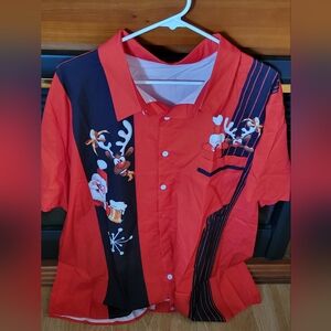 Festive Red and Black Men's Shirt